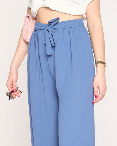 Blaue weite Palazzo-Hose für Damen - Kleidung