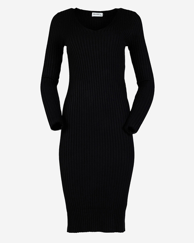 Schwarzes Pulloverkleid für Damen - Kleidung