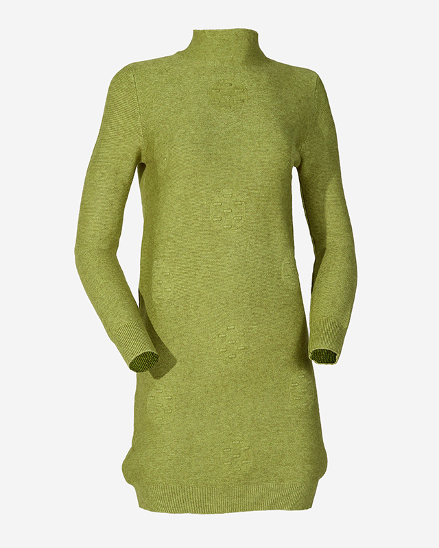 Grünes Pulloverkleid mit Rollkragen für Damen - Kleidung