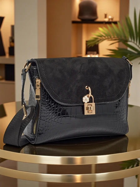 Kleine Damenhandtasche aus Öko-Leder mit Prägung Narelle