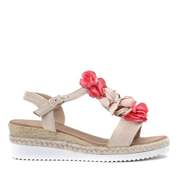 Beigefarbene Sandaletten mit Florensia-Dekor - Schuhe 1