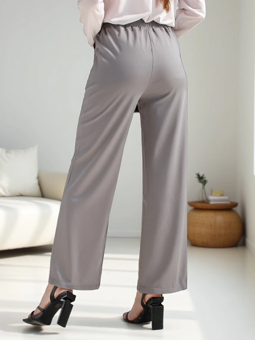 Royalfashion Широкі жіночі штани з декоративною пряжкою