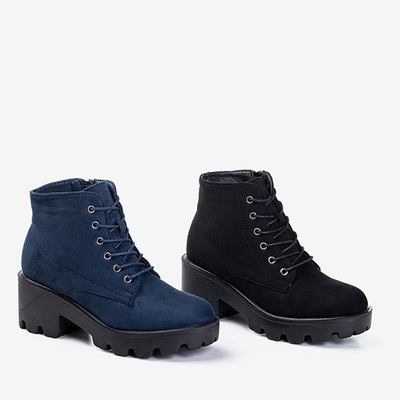 Schwarze flache Schnürstiefeletten Buster - Footwear