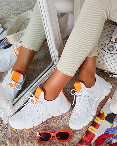Baym Damen-Sportschuhe in Weiß und Orange - Schuhe