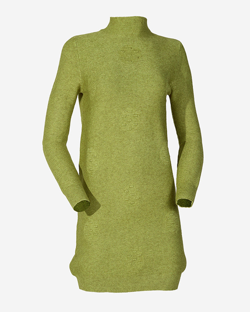 Жіноча зелена сукня-светр з горлом - Одяг