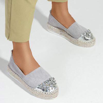 Graue Damen-Espadrilles auf der Kasumi-Plattform - Schuhe