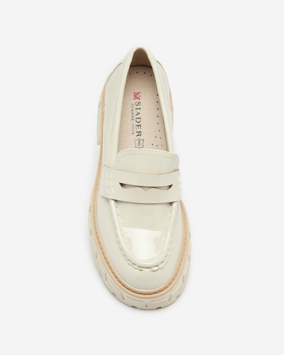 Beige lackierte Mokassins für Damen Mewira - Footwear