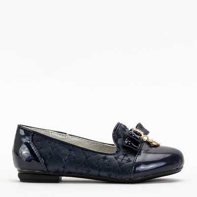 Marineblaue Ballerinas für Mädchen mit Stickerei und Schleife Olije - Schuhe