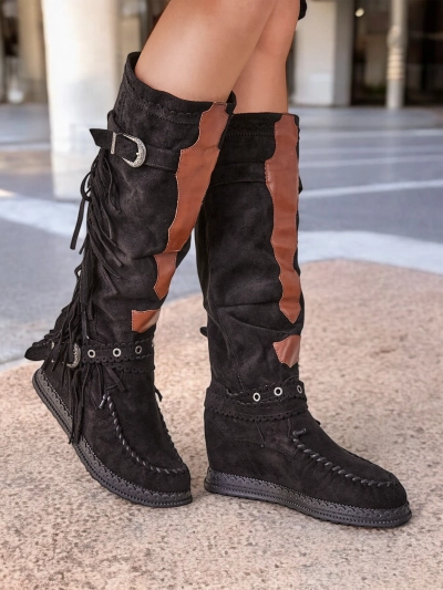 Royalfashion Damen Keil Stiefeletten Geroses