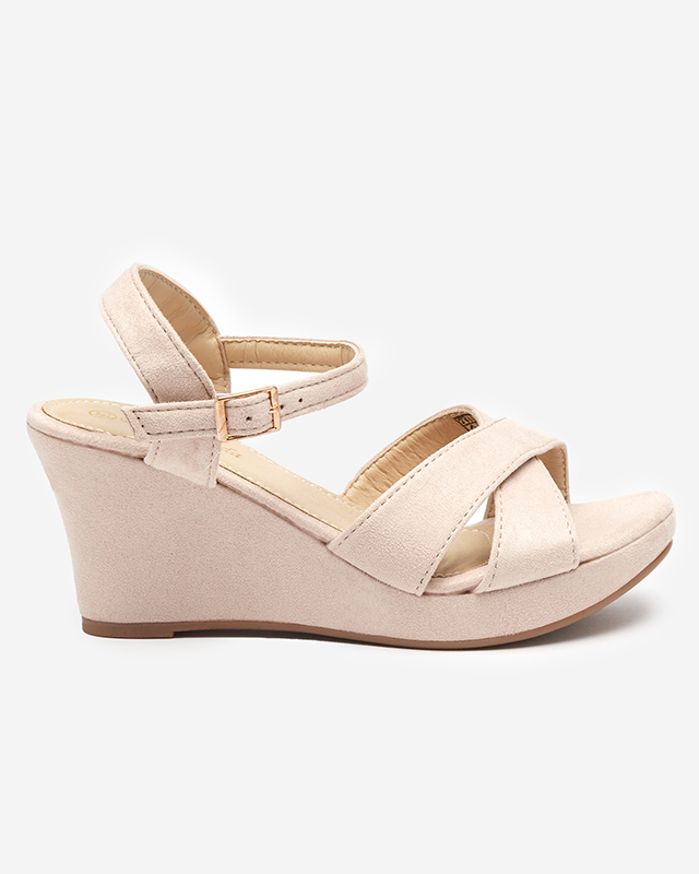 OUTLET Beige Damensandalen an einem Deklis-Pfosten - Schuhe