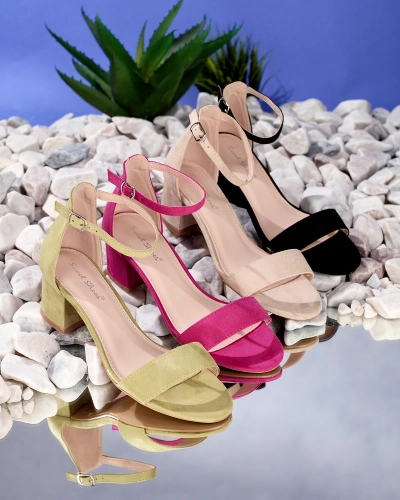 OUTLET Royalfashion Beige Damen niedrige Stiletto-Sandalen Mesteri