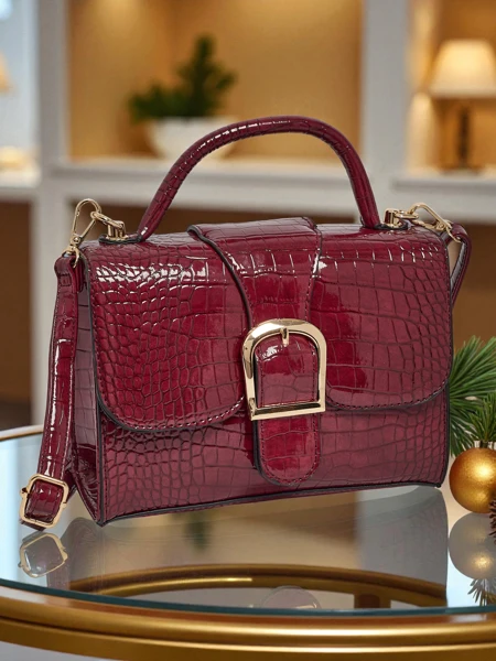 Lackierte kleine Damenhandtasche aus Öko-Leder Orlina