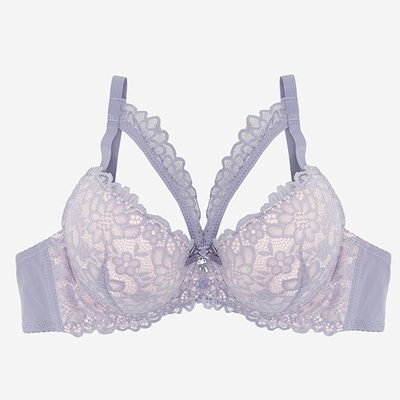 Push-up-BH mit Riemchen und Spitze für Damen in Violett - Unterwäsche