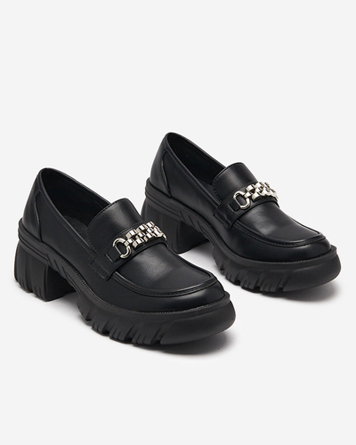 Schwarzer Damenschuh auf massiver Erikela-Sohle - Schuhe