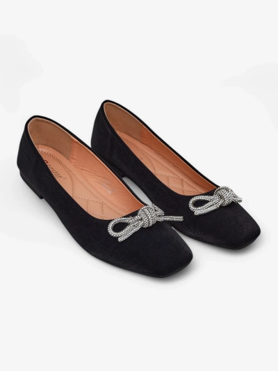 Royalfashion Damenballerinas mit Schleife und Glanz Ofenal