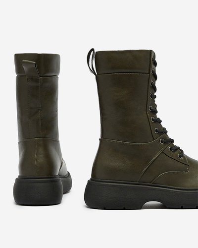 Dunkelgrüne Damen-Schnürstiefel Ferisis - Footwear