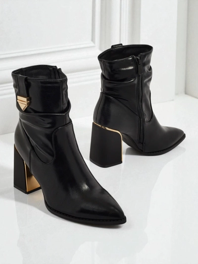 Damen Stiefeletten aus Öko-Leder mit Blockabsatz AshenPurl