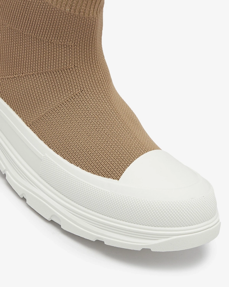 Hellbraune Damen Slipper hohe Sportschuhe a'la Sneakers Vertiks - Footwear