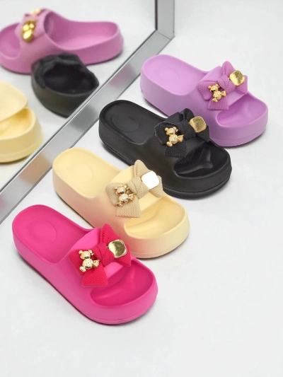 Royalfashion Damen-Gummi-Flip-Flops mit dekorativer Schleife Alday
