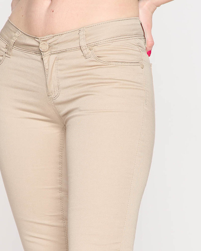 Beige gerade Damenhose - Kleidung