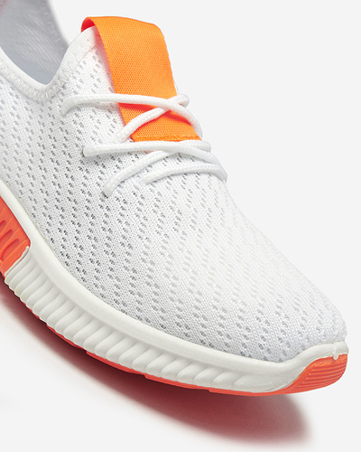 Weiße Damen-Sportschuhe mit orangefarbenen Einsätzen Kedeti - Footwear