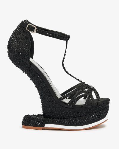 Schwarze Damenpumps mit Zirkonen Nekko- Footwear