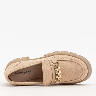 OUTLET Öko-Wildlederschuhe für Damen in Beige Elavis - Schuhe