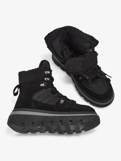 Damenstiefeletten Aurora Schwarz Leder Elegant für den Herbst