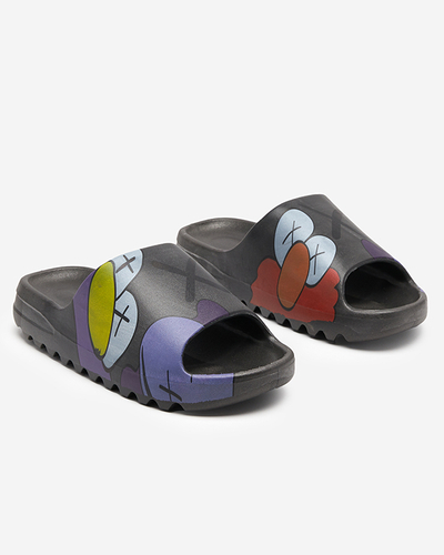 OUTLET Damenpantoffeln aus schwarzem Gummi mit Pfizz-Footwear-Aufdruck