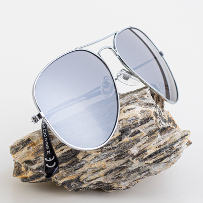 Sonnenbrille mit silbernem Rand für Damen - Brillen