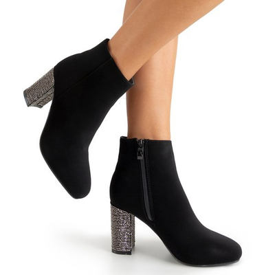 Schwarze Damenstiefeletten mit Zirkon Wilpa - Schuhe