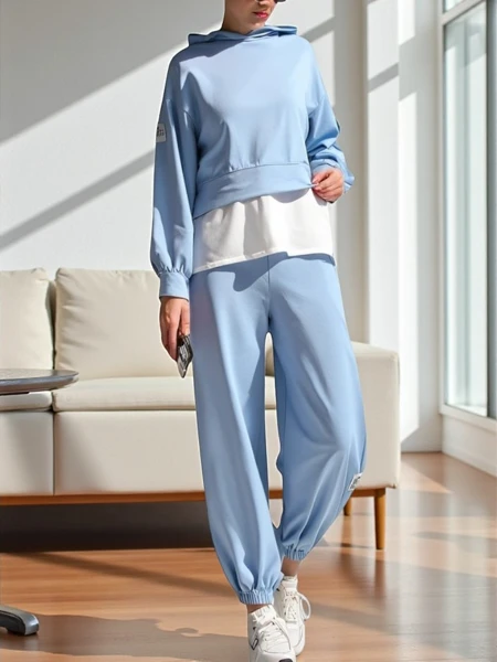 Royalfashion Damen Baumwollset mit einem Hemdeinsatz