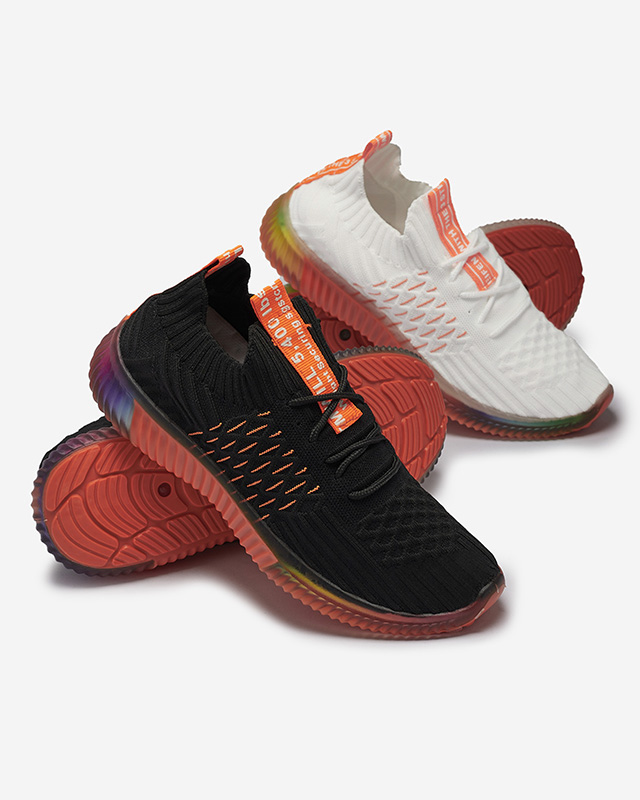 Weiße Damen-Sportschuhe mit orangefarbener Sohle Fimmi - Footwear