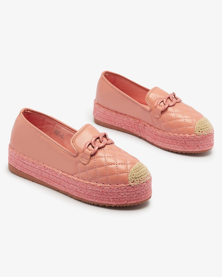 Damen verschönerte Plateau-Espadrilles in rosa Keliga - Schuhe