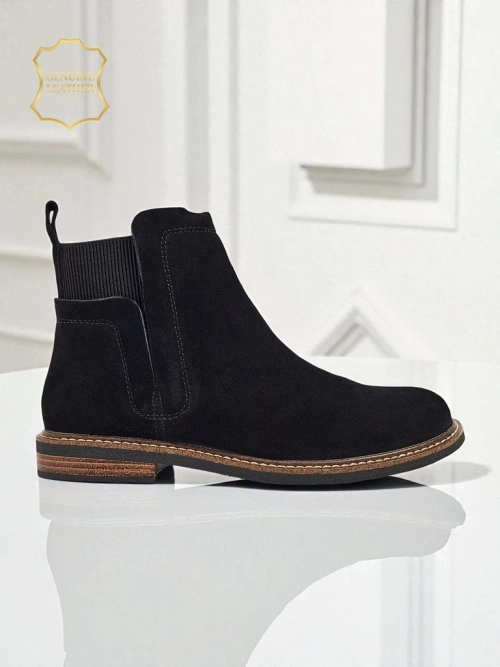 Чорні Ботильйони Ariston Шкіряні з Suede