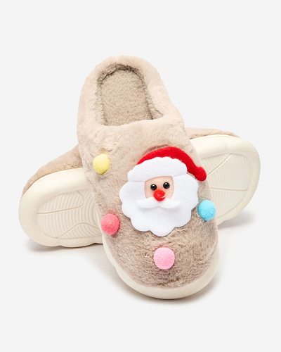 Royalfashion Weihnachtspantoffeln für Damen in Hellbraun Fertemse