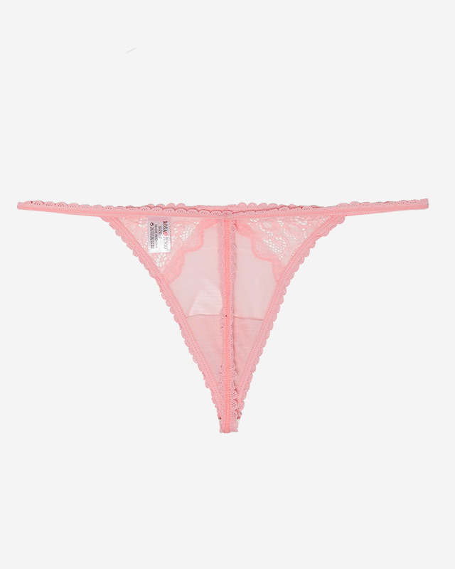 Pinker Damen-Tanga aus Spitze - Unterwäsche
