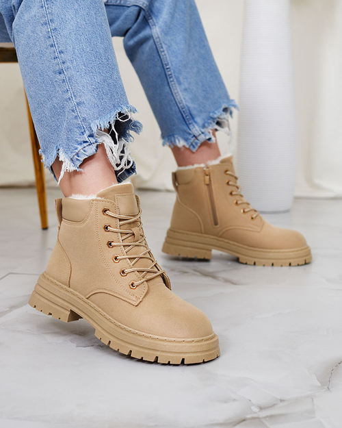 Royalfashion Світло-коричневі жіночі утеплені черевики-трапери Radoras