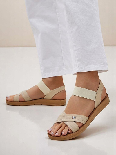 Royalfashion Damensandalen mit elastischem Zerefis