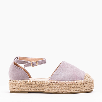 Hellgraue Damen-Espadrilles auf der Maritel-Plattform - Schuhe