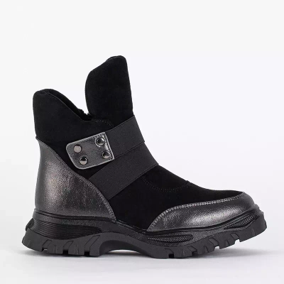 OUTLET Graphite schwarze Kinderstiefel mit hoher Zunge Delgito - Schuhe