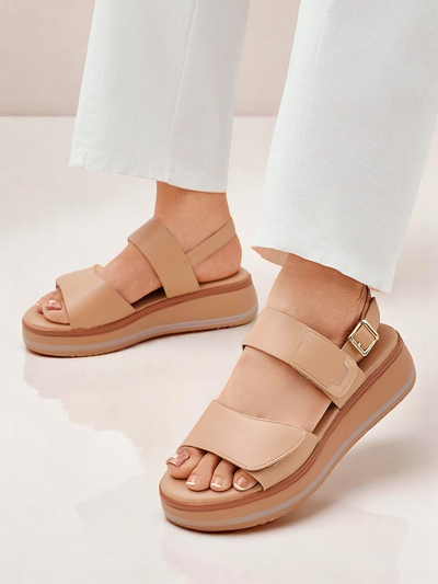 Royalfashion Damensandalen mit dickerer Sohle Tulipp