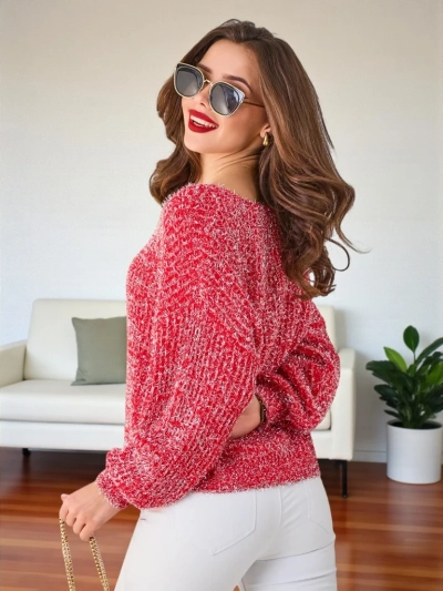Royalfashion Damenpullover mit glänzendem Faden