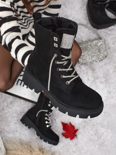 Öko-Wildleder Damenstiefeletten Tessaro mit Schnürung