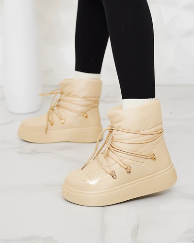 Royalfashion Damen Schlupf-Schneestiefel in beige Dabenda