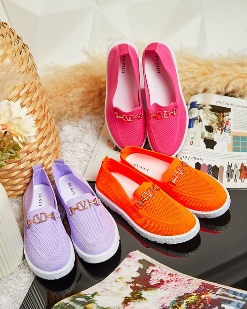 Royalfashion Жіночі тканинні мокасини із золотим декором Erticae