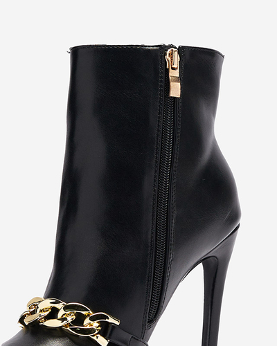 OUTLET Schwarze, mit einer Kette verzierte Stöckelschuhe Rittle- Footwear