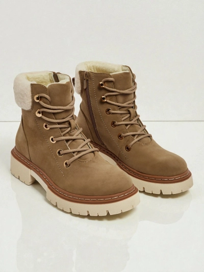 Damen Trapper Stiefeletten mit Fell Tessara