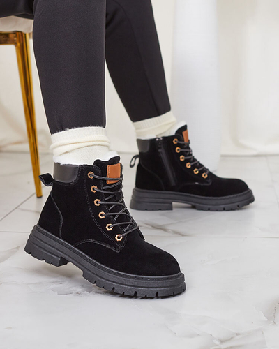 Royalfashion Damen isolierte Trapper-Stiefel in schwarz Radoras