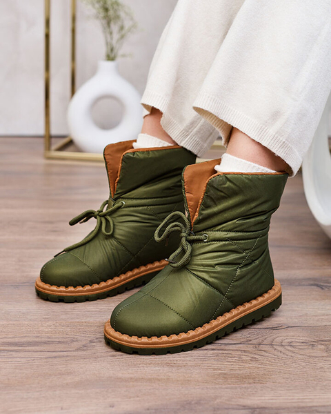 Royalfashion Damen Schlupf-Schneestiefel in grün Nevonsis